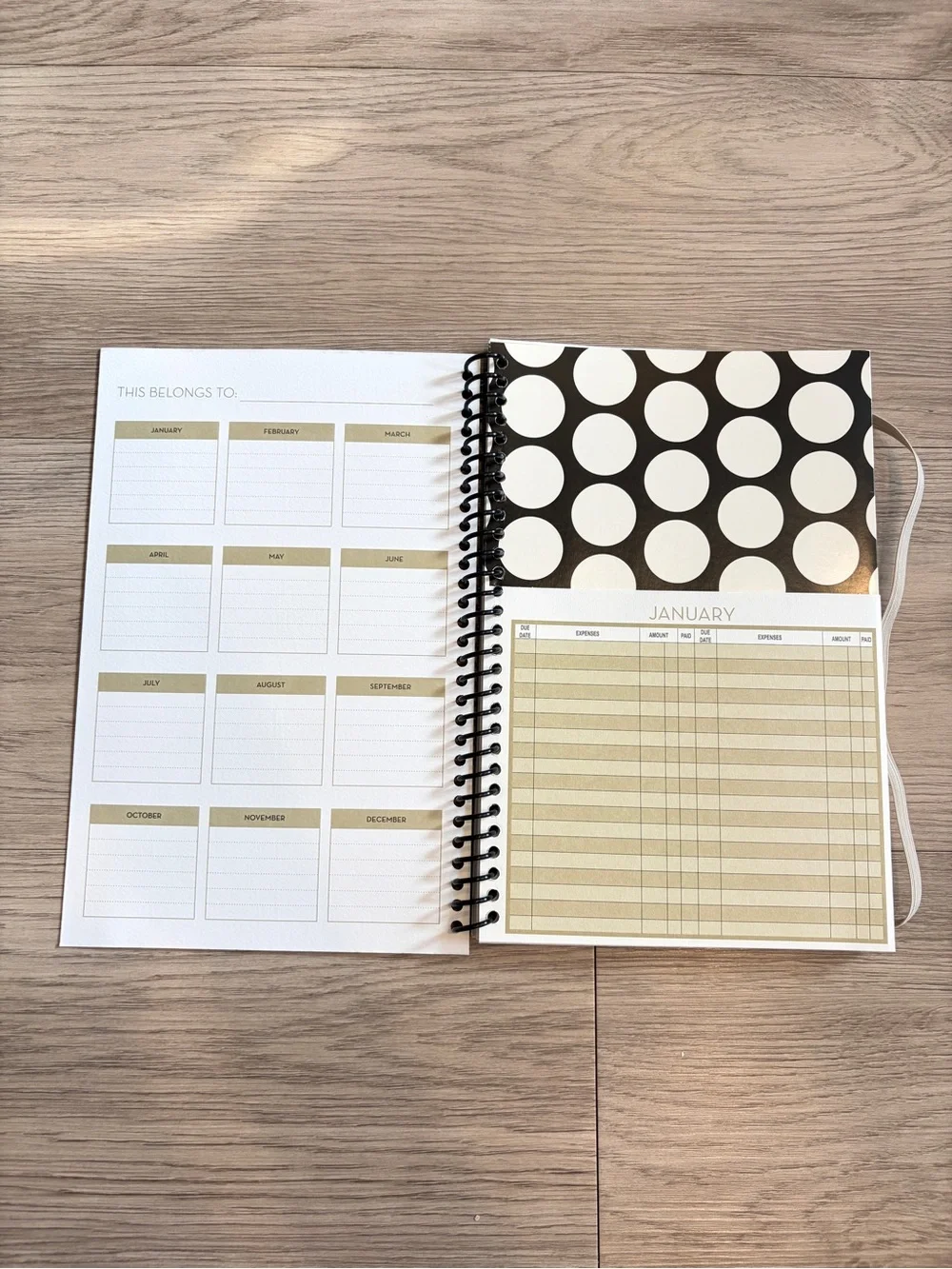 Financial Planner Spiral Notebook - Black & White